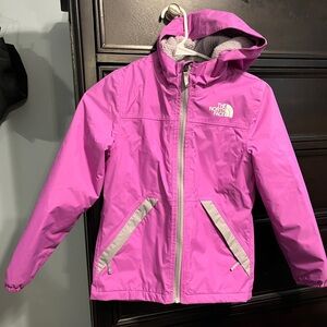 Girls north face jacket warm storm rain jacket size 7/8